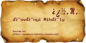 Ásványi Mihály névjegykártya